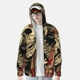thumbnail image 2 of Daiia Gothic Eastern Floral Skull UPF 50+ Sun Protection Hoodie Jacket Lightweight Long Sleeve Sun Shirt for Women Men with Pocket Hiking Outdoor-Medium, 2 of 7