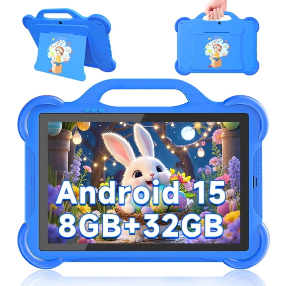 Android 15 Kids Tablet, Toddler Tablet for Kids 10 inch Tablet, 8GB RAM 32GB ROM Tablet for Boys Girls, 1280*800 IPS Safety Eye Protection Screen Parental Control APP Latest Model Kid Tablets 5G WIFI