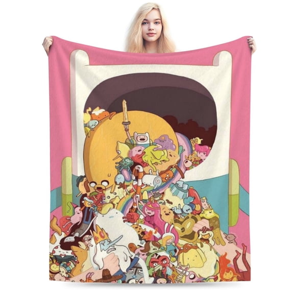 Adventure Time Bed Blanket Air Conditioner Quilt Ultra Soft Flannel Blanket All Season Fuzzy Blanket Reversible Fluffy Plush Blanket 40"X30"