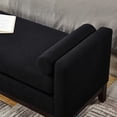 thumbnail image 4 of GZXS Black Boucle Upholstered Bench, Modern Cushioned Seating Ottoman with Pillows and Solid Wood Frame, 51"L x 18.5"W x 22.5"H, 4 of 7