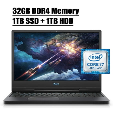 2020 Flagship Dell G7 7590 Gaming Laptop Computer I 15.6" FHD IPS 300nits Display I Intel Hexa-Core i7-9750H I 32GB DDR4 1TB SSD 1TB HDD I 6GB GDDR6 RTX 2060 Backlit Win 10