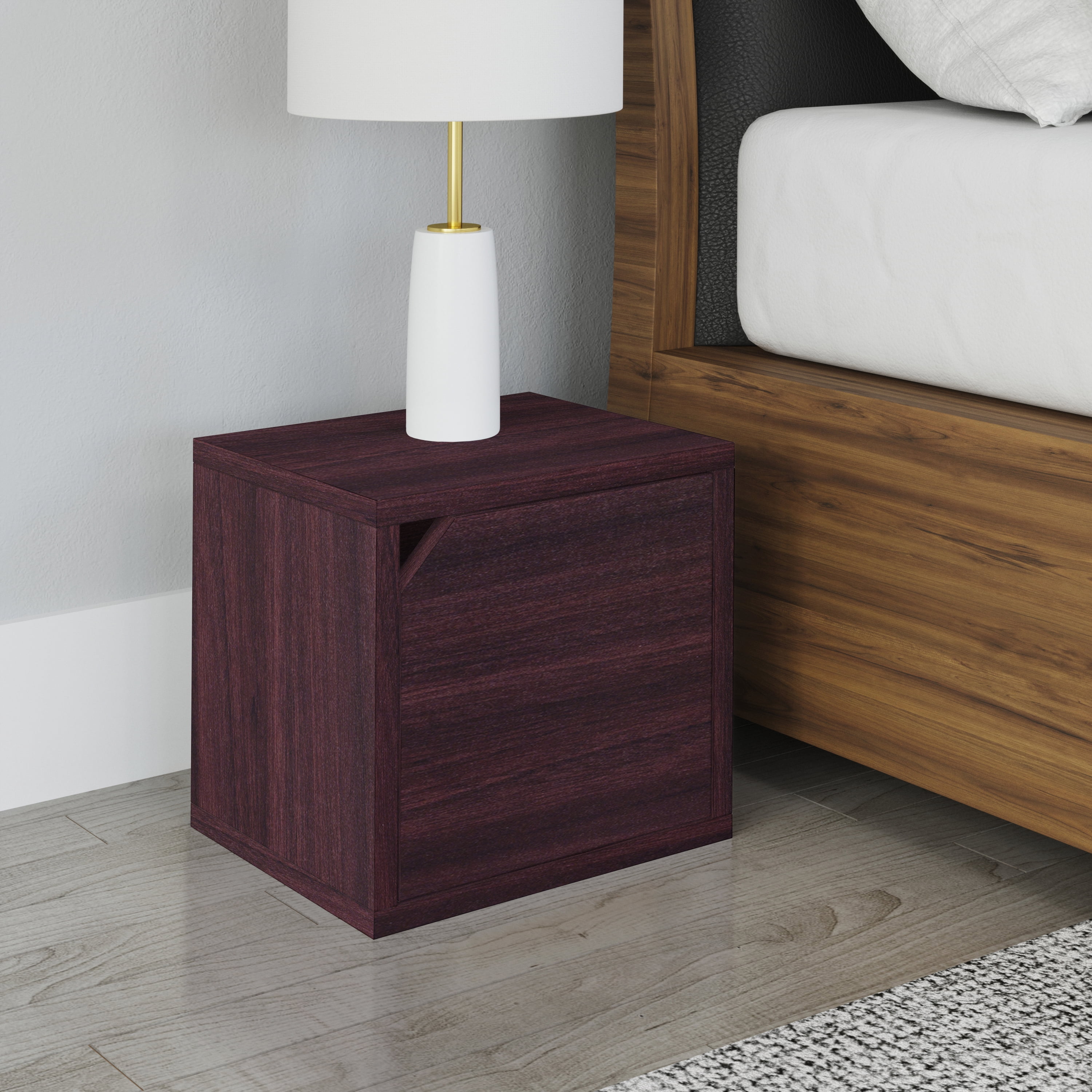 Way Basics Connect Door Cube Stackable Cubby Shelf (Tool-Free Assembly), Espresso