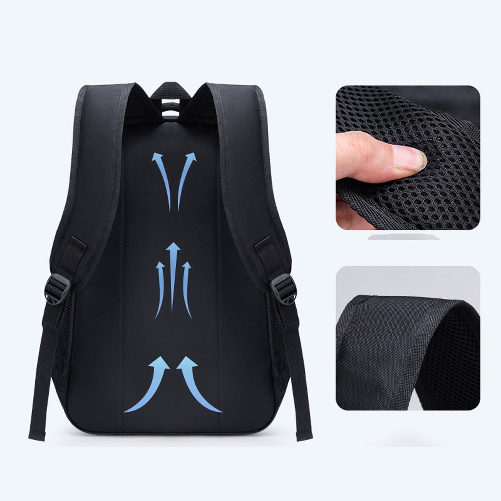 School Backpack for Men Women, Adults Waterproof Travel Bags, 15.6 inch Laptop Backpack, Teenage Lightweight Rucksack, Work Daypack, Black
