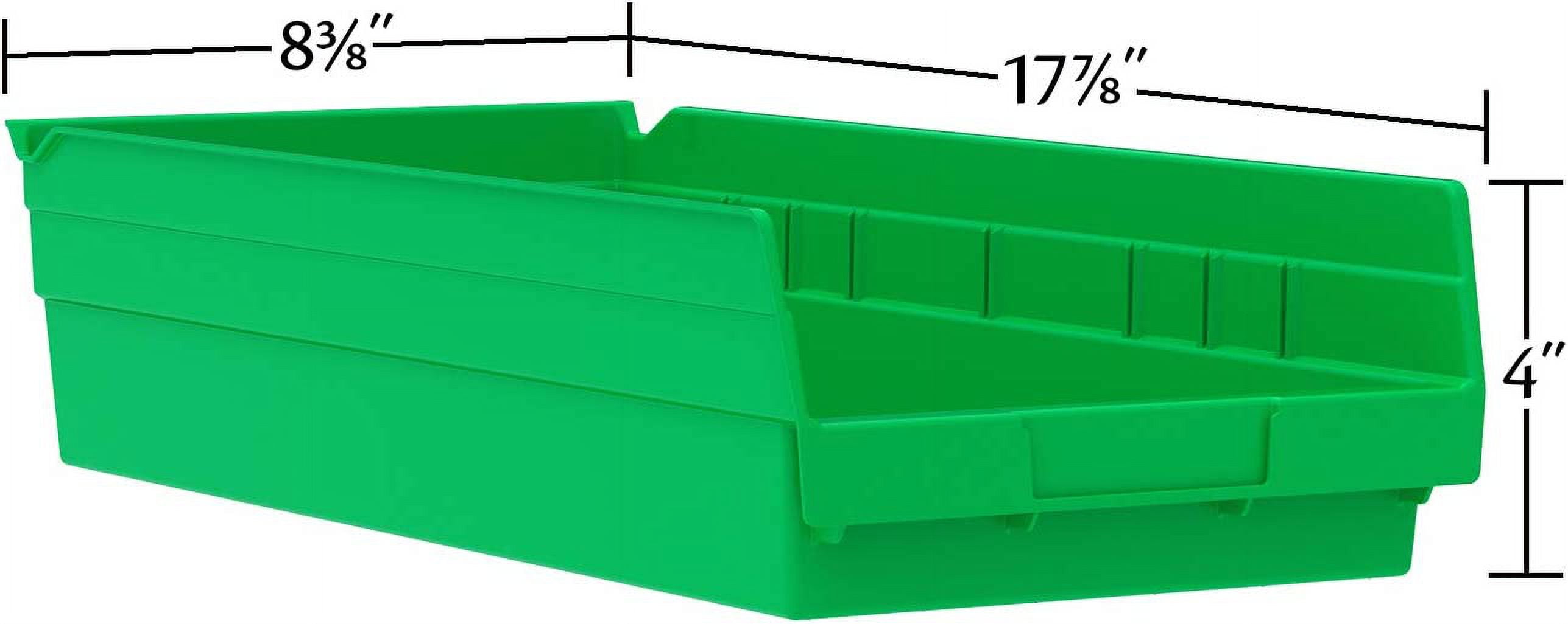 Akro-Mils 30184 Plastic Nesting Shelf Bin Box, (24-Inch x 8-Inch x 4-Inch),  Blue, (6-Pack)