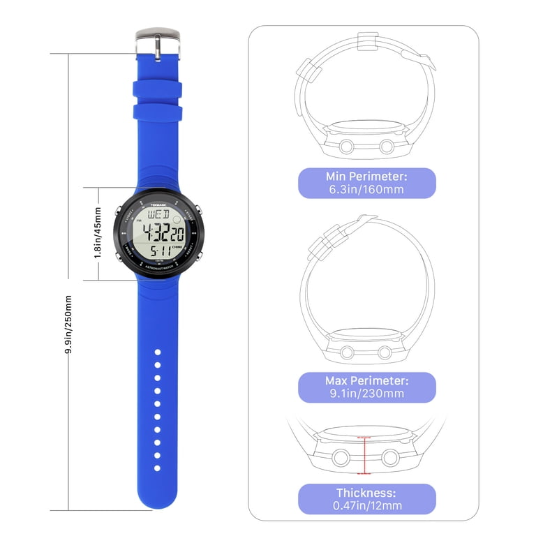 Digital Sports Wrist Watch 100m Waterproof with Alarm Clock  display picture 2