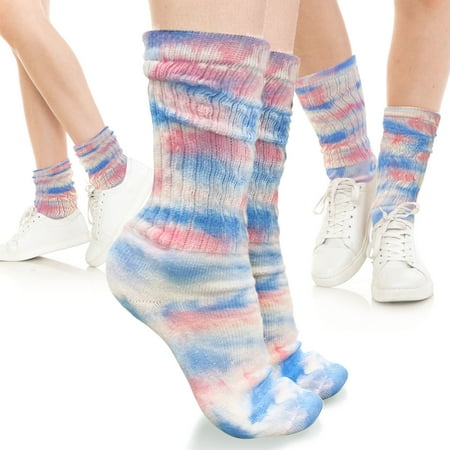 

Basico Lightweight Slouchy socks for women | Blue Tie Dye Slouch Socks for Girls | Scrunch Socks | (3PK Shoe Size 5-9 1/2)