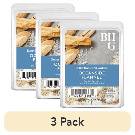 (3 pack) Oceanside Flannel Scented Wax Melts, Better Homes & Gardens, 2.5 oz (1-Pack)