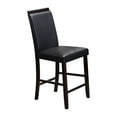 thumbnail image 5 of 5 Piece Cappuccino Wood & Glass Square Counter Height Kitchen Dinette Dining Table 4 Black 24" Side Chairs Set, 5 of 5