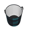 thumbnail image 4 of Circular Hamper Single Layer Laundry Basket Storage Basket Waterproof Single Layer Fabric With Handle Pe Support Strip Darkcyan Buffalo Plaid Check Tartan Scotland_4 Small, 4 of 8