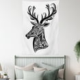 thumbnail image 4 of Antlers Decor Wall Hanging Tapestry, Tattoo Pattern In the Shape Of A Deer Creative Decorative portrait Black and White, Bedroom Living Room Dorm Accessories, 60 X 80 Inches, by Ambesonne, 4 of 5