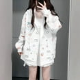 thumbnail image 4 of Cute Hachiware Cartoon Print Hooded Open Cardigan Sweatshirt Women's Outerwear Sweet Spring Autumn Winter Loose, 4 of 17