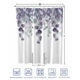 thumbnail image 4 of Split Shower Curtain for Transfer Bench, Purple Green Eucalyptus Fabric Shower Curtains for Bathroom, Watercolor White Botanical Tub Sliding Transfer Bench Waterproof Bath Curtains 72"x96", 4 of 9