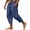 Blue, variant on Men's Beach Pants with Slit Cuffs, Comfortable and Breathable Casual Trousers for Summer, Vacation and Lounging,Black,S
