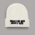 thumbnail image 1 of Men's Autumn/Winter Solid Color Knitted Warm Big Headband Embroidered Pullover Hat, 1 of 3