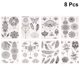 thumbnail image 2 of 8Pcs Etiqueta de tatuaje impermeable ecológica Mandala Pluma Pegatinas de tatuaje Clavícula Tatuajes de tatuajes atractivos Etique HOMEMAXS mx7691046, 2 of 5