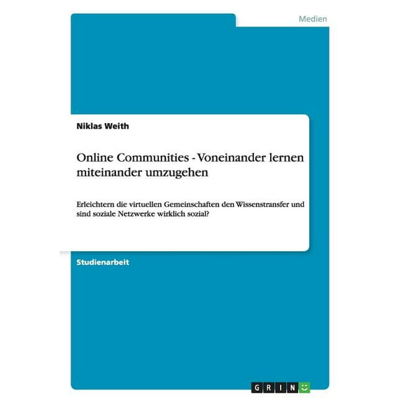 Online Communities - Voneinander Lernen Miteinander Umzugehen