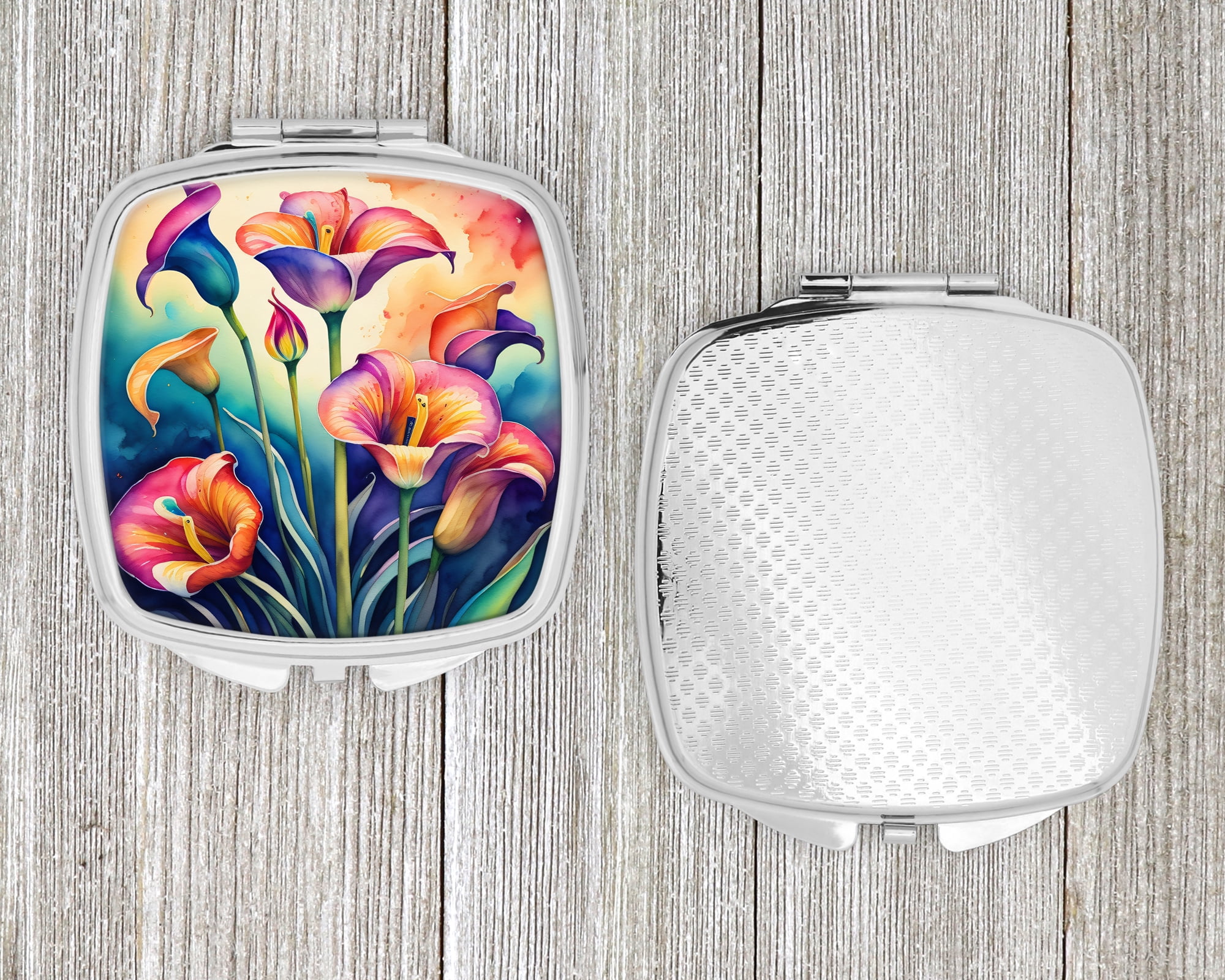 Colorful Calla Lilies Compact Mirror 2.75 in x 3 in