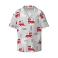 thumbnail image 4 of Uemuo Trains Pattern Cotton Linen Short Sleeve Shirts,Casual Lightweight Button Down Shirts,Vacation Beach Summer Tops-4X-Large, 4 of 7