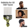 thumbnail image 7 of Unique Bargains 1 Pc Metal Hair Pick for Women Men Afro Pick Yellow Black, 7 of 7