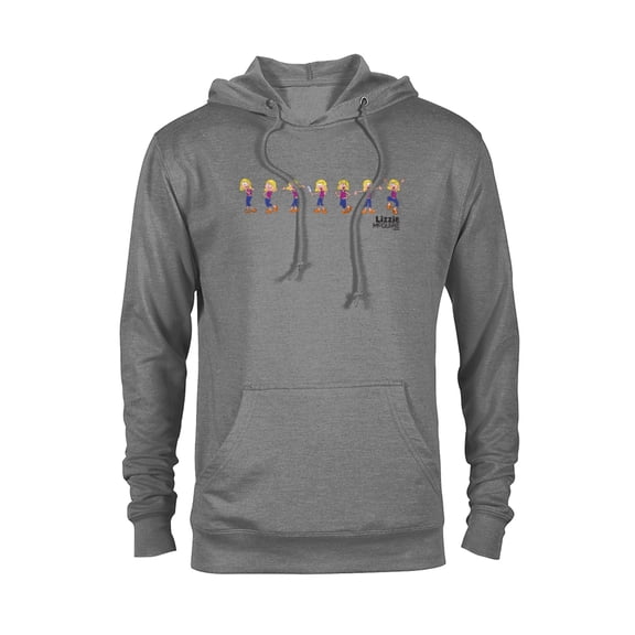 Disney Lizzie McGuire Animated Lizzie Multi-Pose - Pullover Hoodie for Adults -Customized-Graphite Heather