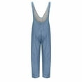 thumbnail image 6 of BRGZLK Women's Casual Summer Jumpsuits 2025 Casual Sleeveless Y2K Romper Long Playsuit Strap Button Jumpsuit Light Blue S, 6 of 7