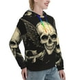 thumbnail image 6 of Easygdp Gothic Winged Skull Womens Casual Hoodies Sweatshirts Long Sleeve Pullover Fall Pullover Tops Outfits Winter Clothes-Small, 6 of 7