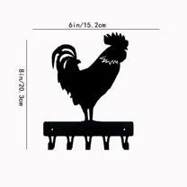 Rooster Farm Key Rack Wall Mounted Hook Hanger Artwork Shape Decoration Towel Rack Over The Door Hooks for Home Entryway
