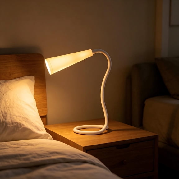 Flexible Gooseneck Desk Lamp, USB Rechargeable Reading Night Light, 3 Color Temperatures Portable Table Lamp, Dimmable Ambient Light for Home Office Bedroom and Daily Study Use, White