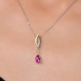 thumbnail image 3 of 925 Silver and 10K Yellow Gold Pure Pink Mystic Topaz and White Lab Grown Diamond Pendant Necklace for Women | 1.01 Cttw | Gemstone November Birthstone | Pear Shape 8X5MM | With 18 inch Chain, 3 of 6