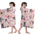 thumbnail image 4 of French Bulldog Dog Pattern with Pioneer Flower Hooded Bath Towel，50"x30" for Ages 3 To 12 Kids, Quick Dry Lightweight Soft Microfiber Hood Beach Towel Cover Up for Kids, 4 of 7