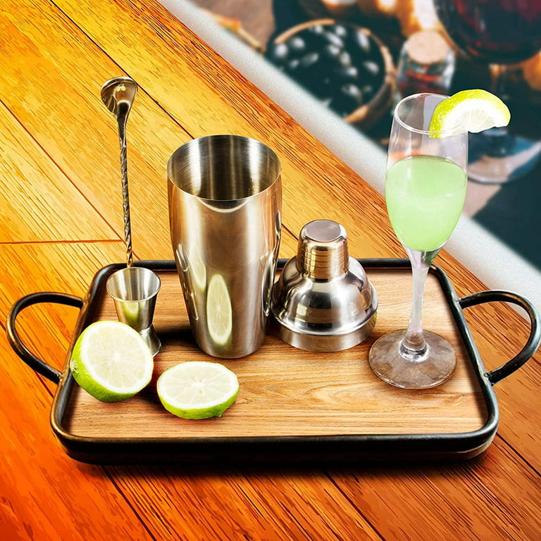 Prep & Savour 24oz Cocktail Shaker Bar Set - Professional Margarita Mixer  Drink Shaker And Measuring Jigger & Mixing Spoon Set - Professional  Stainless Steel Bar Tools Built
