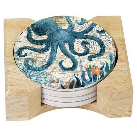 CounterArt Monterey Bay Octopus Absorbent Coaster (Set of 4)