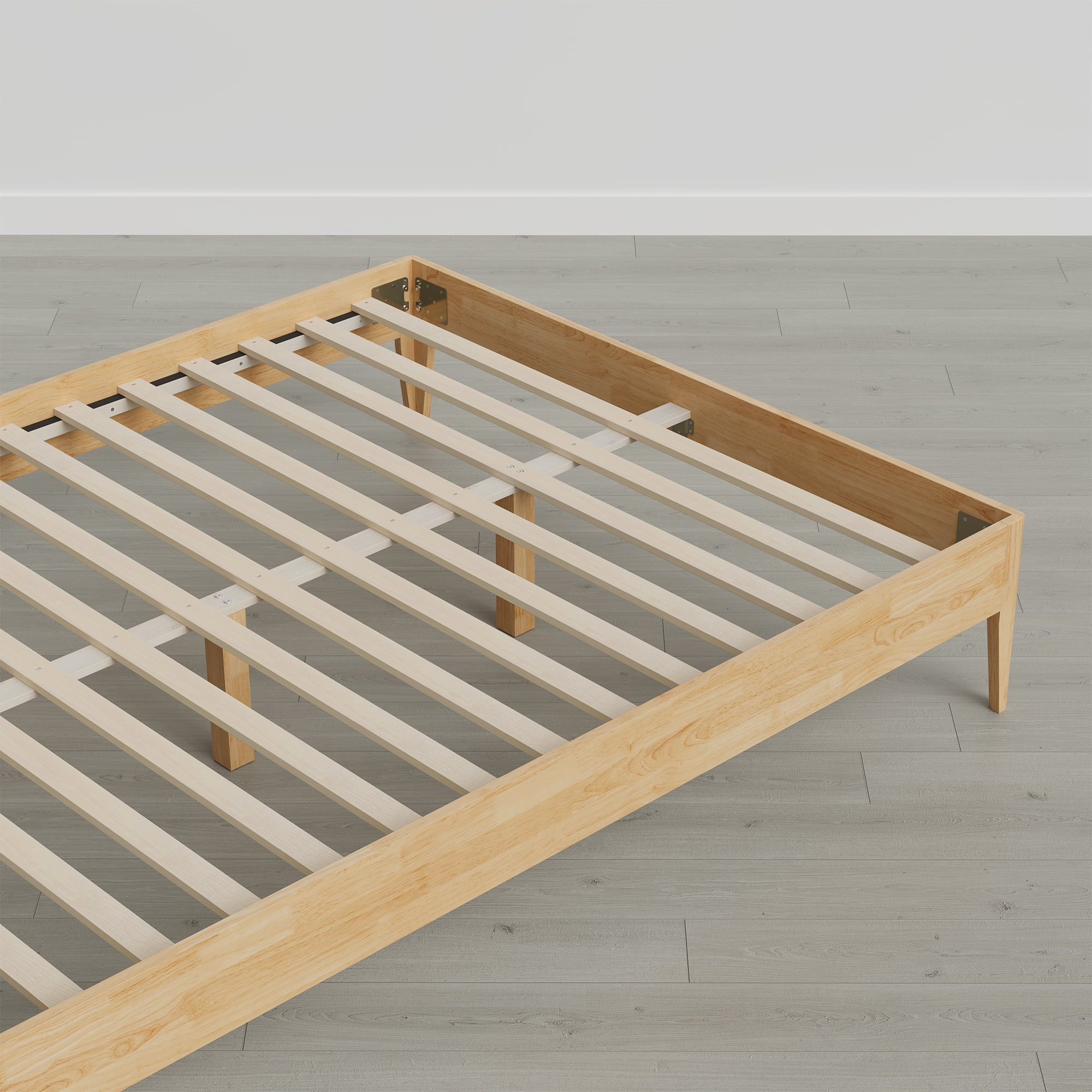 Spruce & Spring Modern Upholstered Bed Frame with Bouclé Headboard, USB & Type-C Charging Ports, Queen