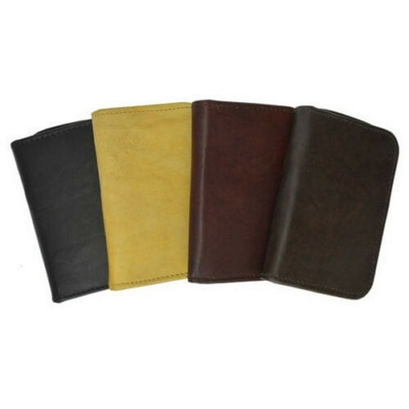 RFID Blocking Black Genuine Leather Business Card Holder Clear Sleeves Insert Organizer Wallet Zip-Around