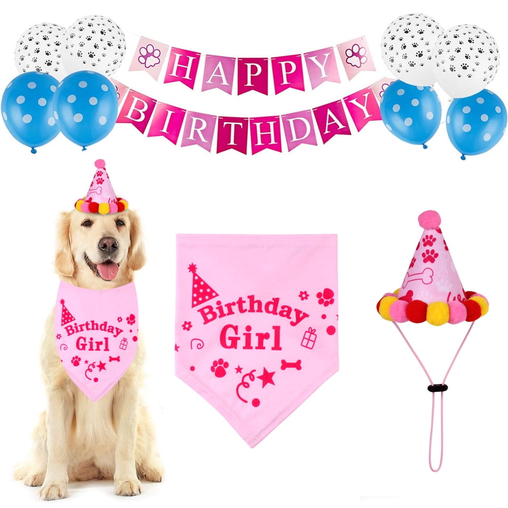 DOG 1ST BIRTHDAY BANNER PARTY BUNTING PINK 