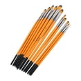 thumbnail image 4 of 12 Unids Pinceles de Pintura Acrílica Alisado Nylon Mango de Madera Virola de Metal Pinceles de Artista Ampliamente Utilizados para Arte Artesanal Mango Naranja Punta Filbert, 4 of 14