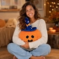thumbnail image 7 of Euahivb Halloween Pumpkin Stuffed Toy Plush Pillow 13.8 x 13.8 Inch Soft Cushion with Blue Witch Hat for Couch Living Room Spooky Seasonal Decor, 7 of 7