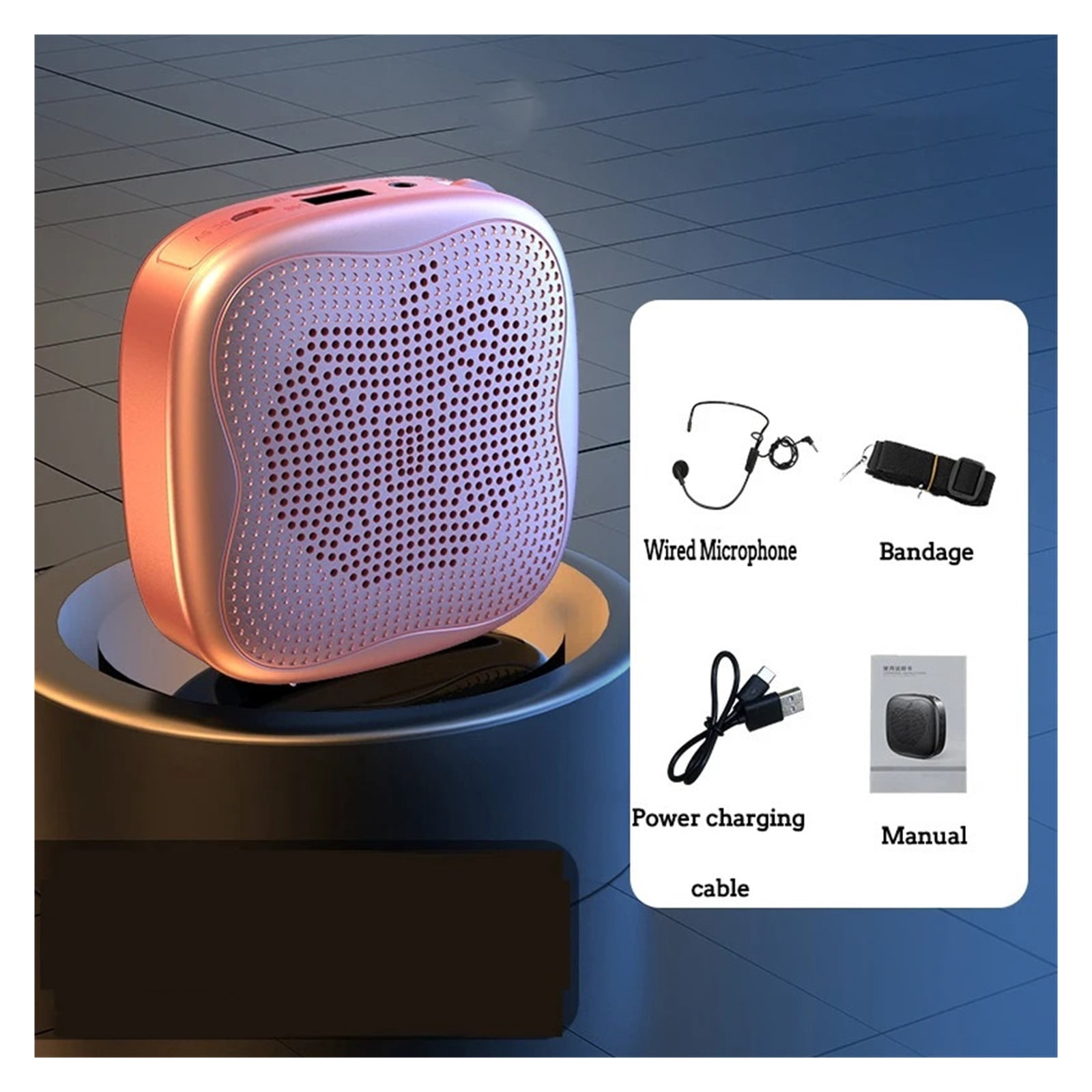 Portable Voice Amplifier Megaphone Mini Audio Speaker With Microphone Recharable Ultralight Loudspeaker For Teachers ,High Sound
