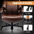 thumbnail image 5 of Qusaphy 800LBS Big and Tall Executive Office Chair, PU Leather Ergonomic Desk Chair with Adjustable Backrest and Thick Padded Cushion, Heavy Duty Chair for Home or Office Brown, 5 of 9