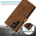 thumbnail image 6 of Wallet Case for Samsung Galaxy S22 Ultra, Dteck Retro 9 Card Holder Slots Zipper Pocket Handbag Case PU Leather Magnetic Closure Kickstand with Wrist Strap TPU Shockproof Flip Case,Brown, 6 of 8