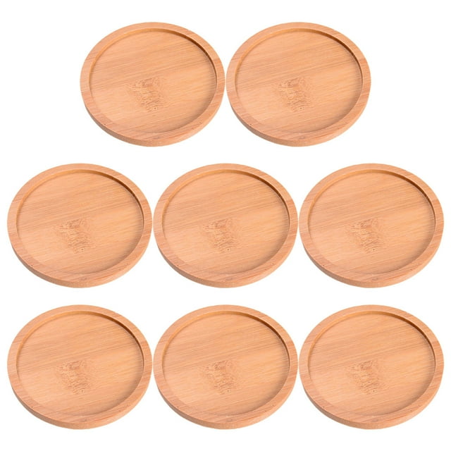 MasteelfCA 8 Pcs Plateaux pour Pots de Fleurs Soucoupes pour Pots de Plantes Soucoupes pour Pots de Fleurs en Bambou Soucoupes pour Plantes pour Intérieur Extérieur