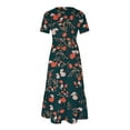 thumbnail image 5 of Tdoqot Dresses for Women 2024- Elegant Casual Floral Summer Short Sleeve Crewneck Maxi Dress with Pockets Multicolor Size 2XL, 5 of 6