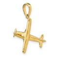 thumbnail image 6 of Diamond2Deal 10k Yellow Gold 3-D High-Wing Airplane Pendant for Women (L- 1.15 inch, W-0.75 inch), 6 of 7