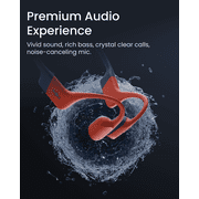 SHOKZ OpenSwim Pro - Open-Ear Bluetooth Headphones & 32GB MP3 Player, IP68 Waterproof, Bone Conduction Headphones, Running and Swimming, Red