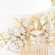 thumbnail image 4 of Peineta para novia JM con diamantes de imitación plateados dorado, 4 of 5