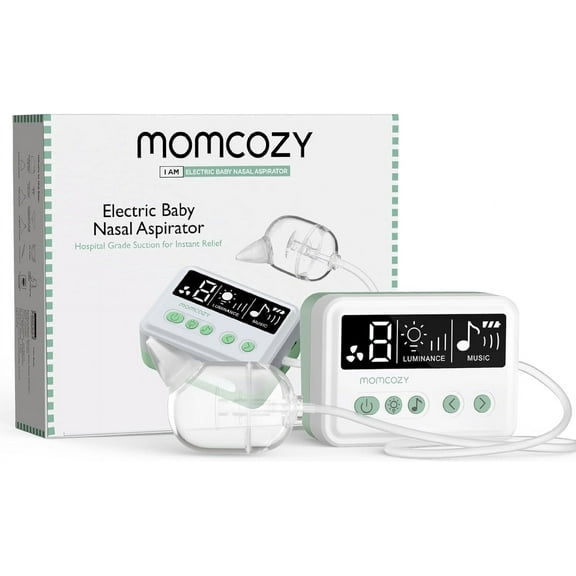 Momcozy Nasal Aspirator for Toddler, 65kPa Electric Nose Aspirator for Toddler, Baby Nose Sucker with 9 Suction Levels, 3 Silicone Tips, Nose Cleaner