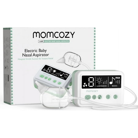 Momcozy Nasal Aspirator for Toddler, 65kPa Electric Nose Aspirator for Toddler, Baby Nose Sucker with 9 Suction Levels, 3 Silicone Tips, Nose Cleaner