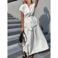 thumbnail image 5 of Women'S Sleeveless Mid Length Top and White A-Line Skirt 2 Piece Casual Matching Outfits S, 5 of 9