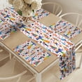thumbnail image 2 of Ambesonne Circus Table Runner & Placemats, Funny Various Entertainers, Placemat 4 pcs + Runner 14"x72", Pale Pink Multicolor, 2 of 2