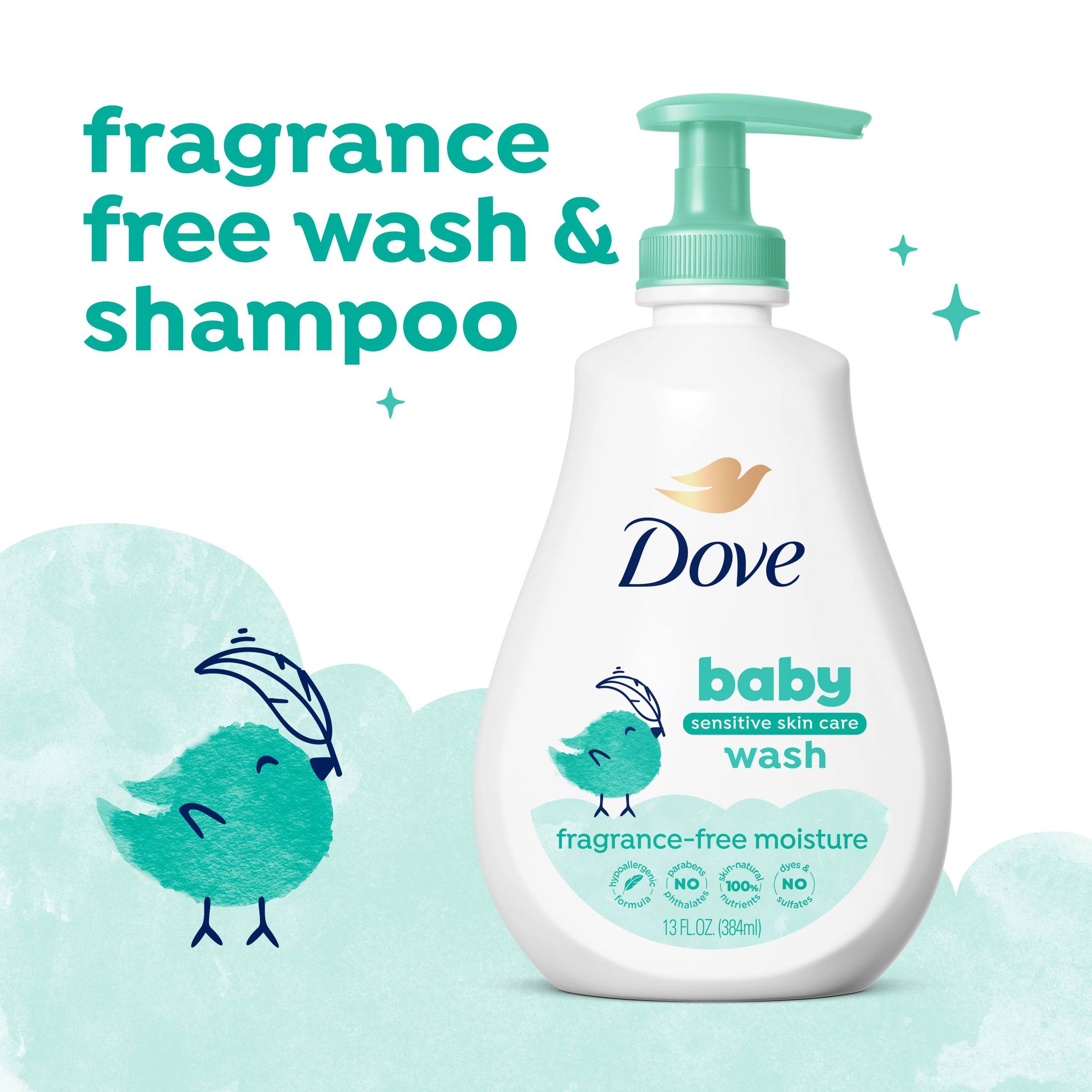 Baby Dove Sensitive Skin Fragrance-Free Baby Wash, 13 oz photo 5